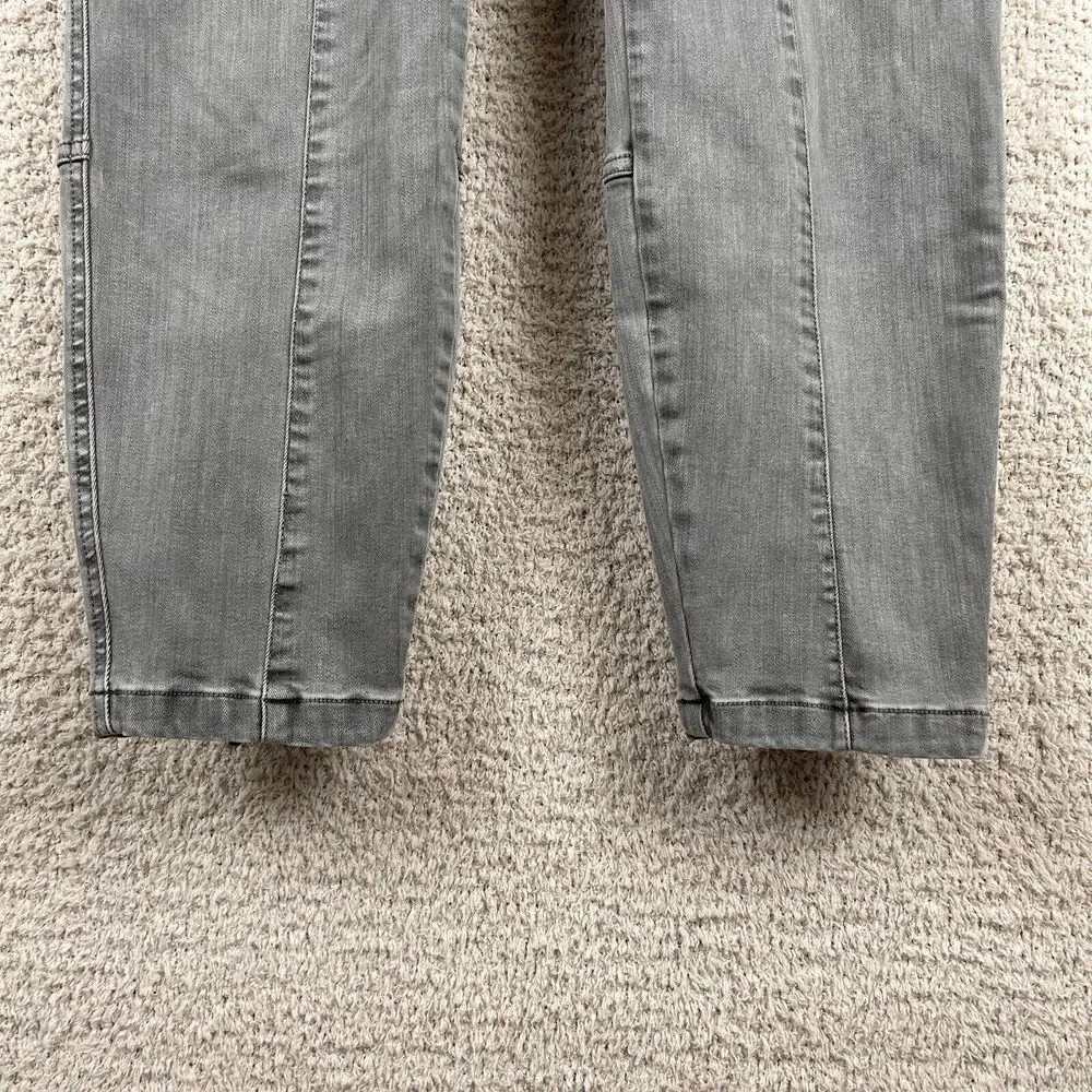 Liverpool Jeans Womens 16/33 Gray Wash Crop Cargo‎ Stretch Mid Rise Zip Ankle